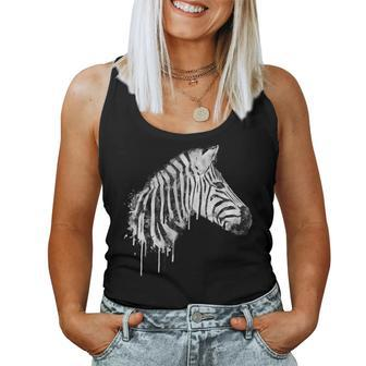 Zebra Watercolor Artistic Horse Wildlife Lovers Graphic Women Tank Top - Monsterry CA