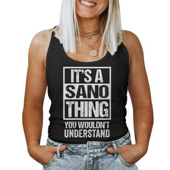 佐野苗字名字 It's A Sano Thing You Wouldn't Understand Family Name Women Tank Top - Seseable