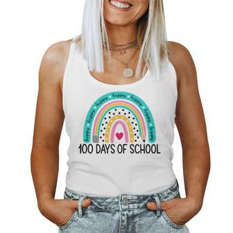 100Th Day Of School Teacher 100 Days Smarter Rainbow Women Tank Top - Thegiftio UK