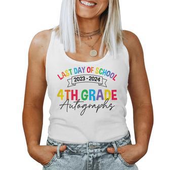 2023-2024 Last Day Of School Autograph 4Th Grade Graduation Women Tank Top - Seseable