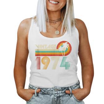 50 Year Old Vintage 1974 50Th Birthday Retro Women Tank Top - Thegiftio UK