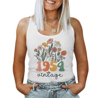 69 Years Old Vintage 1954 69Th Birthday Wildflower Women Tank Top - Seseable