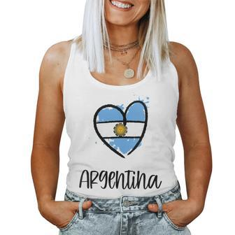 Argentina Heart Flag Cool America Spanish Argentinian Women Tank Top - Monsterry AU