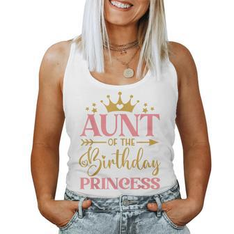 Aunt Of The Birthday For Girl 1St Birthday Princess Girl Women Tank Top - Thegiftio UK