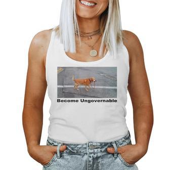 Become Ungovernable Dog Walking Himself Meme Women Women Tank Top - Monsterry UK