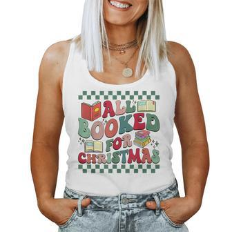 All Booked For Christmas Vintage Librarian Xmas Women Women Tank Top - Seseable
