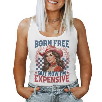 Born-Free But Now Im Expensive Retro 4Th Of July Girl Women Tank Top - Seseable