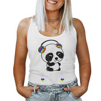 Can't Hear You I'm Listening To K-Pop Panda Gay Ally Pride Women Tank Top - Monsterry AU