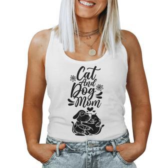 Cat And Dog Mom Dogs Lover Cats Mother Mommy Mama Mother's Women Tank Top - Thegiftio UK