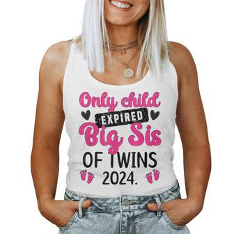 Only Child Promoted To Big Sister Of Twins 2024 Women Tank Top - Seseable