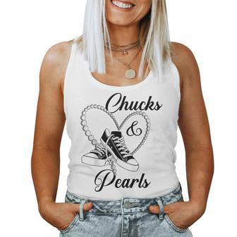 Chucks And Pearls Black 2023 For And Women Tank Top - Thegiftio UK