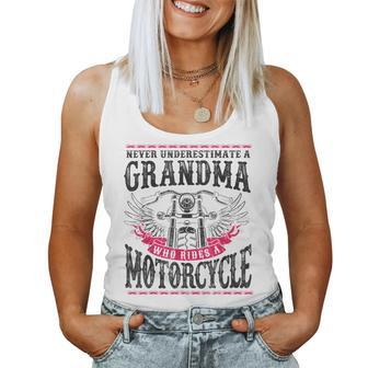 Classic Motorcycle Biker Grandma Never Underestimate A Women Tank Top | Mazezy