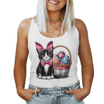 Cute Cat Kitty Easter Day Bunny Eggs Cat Lover Girls Women Tank Top - Seseable