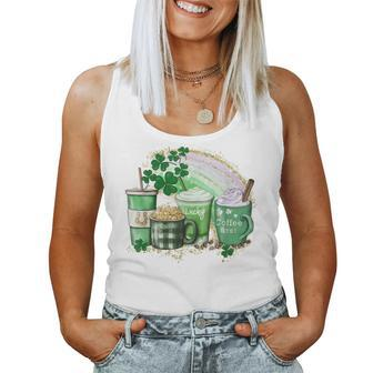 Cute Coffee St Patrick's Day Lucky Latte Green Costume Women Tank Top - Seseable