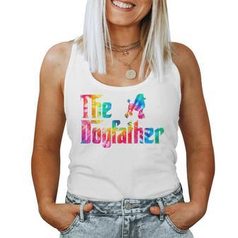 Cute Poodle Dogfather Tie Dye Father's Day Women Women Tank Top - Monsterry CA