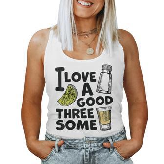 Cute Salt Lime Tequila Threesome Bartender Bar Drink Women Tank Top | Mazezy CA