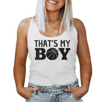 Damen Das Ist Mein Sohn Basketball Stolzer Ballsport Mama Papa Mit-Ausschnitt Tank Top Frauen - Geschenkecke