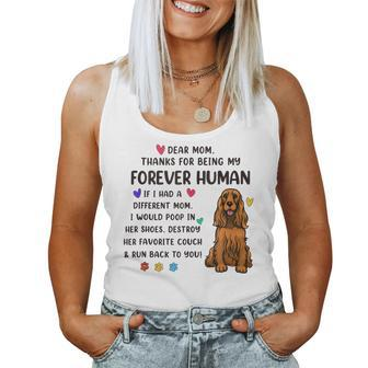 Dog Mom Forever Human Red Cocker Spaniel Women Tank Top | Mazezy