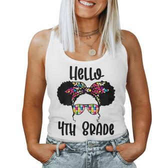 Epmd Messy Bun Hello 4Th Grade Student First Day Of School Women Tank Top - Monsterry AU