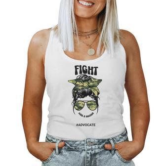 Fight Like A Mother Advocate Messy Bun Special Education Women Tank Top - Monsterry UK
