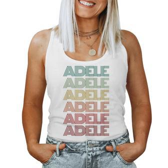 First Name Adele Italian Girl Retro Name Tag Groovy Party Women Tank Top - Seseable
