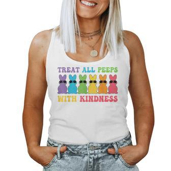 Fun Treat All Peeep With Kindness Bunny Rabbit Easter Women Tank Top - Seseable