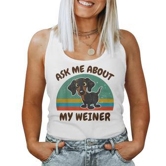 Ask Me About My Weiner-Dog Dachshund Women Tank Top - Thegiftio UK