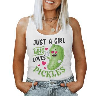 Just A Girl Who Loves Pickles Pickle Lovers Vegan Women Tank Top - Thegiftio UK