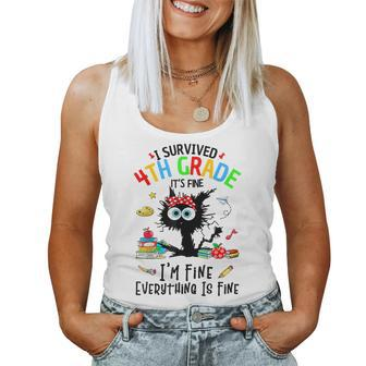 Last Day Of School I Survived 4Th Grade 4 Grade Women Tank Top - Seseable