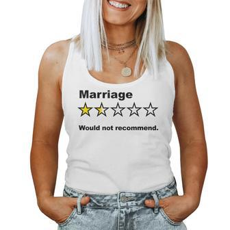 Marriage Would Not Recommend 1 Star Sarcastic Women Tank Top - Monsterry CA
