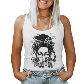 One Loved Mama Quote Mom Messy Bun Cute Women Tank Top - Monsterry CA