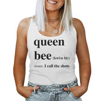 Queen Bee Noun I Call The Shots With Crown Women Tank Top - Thegiftio UK