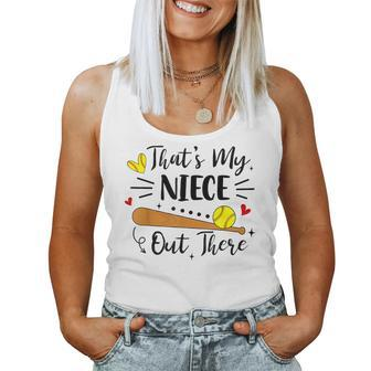 That's My Niece Out There Softball Grandma & Grandpa Women Tank Top - Monsterry UK