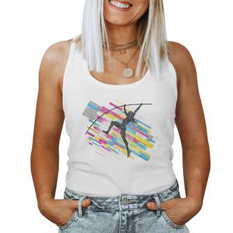 Girl Pole Vault Retro Colors Fun Pole Vaulting Women Tank Top - Monsterry CA