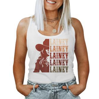 Girl Retro First Name Lainey Personalized Cowgirl Party Women Tank Top - Seseable