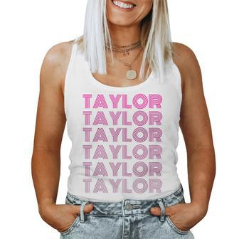 Girl Retro Taylor First Name Personalized Groovy 80'S Women Tank Top - Monsterry CA