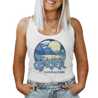 Glacier National Park At Night Stars Moon Lake & Mountains Women Tank Top - Monsterry CA