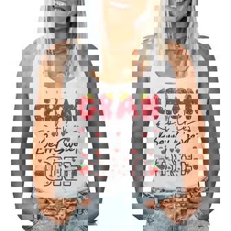 Gran Of The Berry Sweet One Strawberry Grandma Women Tank Top | Mazezy