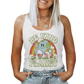 Groovy Earth Day Be Kind To Our Planet Retro Environmental Women Tank Top | Mazezy