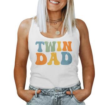 Groovy Twin Daddy Father's Day For New Dad Of Twins Women Tank Top - Monsterry CA