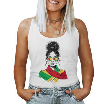 Guyana Messy Bun Proud Patriotic Guyanese Ns Women's Women Tank Top - Seseable