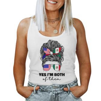 Half Mexican And American Mexico America Usa Flag Girl Women Women Tank Top - Monsterry