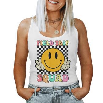 Hippie Smile Face Field Trip Squad Groovy Field Day 2024 Women Tank Top - Seseable