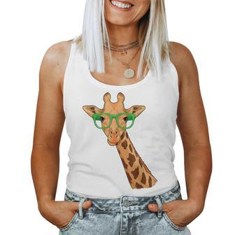Hipster Giraffe Glasses Zoo Animal African Safari Women Tank Top - Monsterry CA