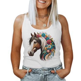 Horse Riding Equestrian Horse Portrait Western Horseback Women Tank Top | Mazezy DE