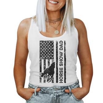 Horse Show Dad American Flag Equestrian Father Women Tank Top - Monsterry AU