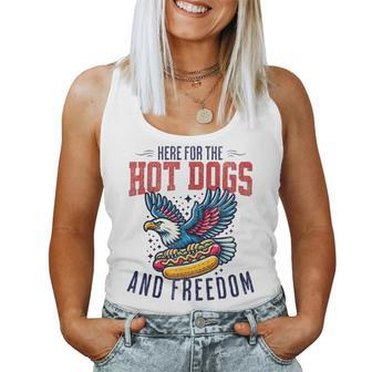 Here For The Hot Dogs And Freedom 4Th July Eagle Women Tank Top - Monsterry AU