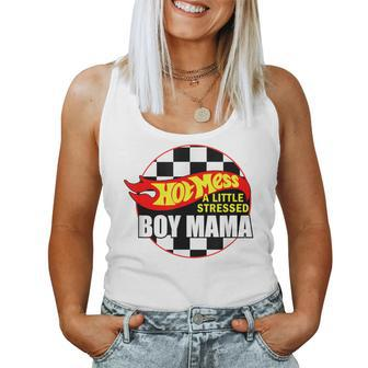 Hot Mess Little Stressed Boy Mama Mom Life Mom Of Boy Women Tank Top - Monsterry AU