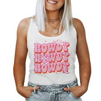 Howdy Southern Western Girl Country Rodeo Pink Cowgirl Disco Women Tank Top - Seseable