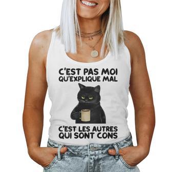Humour C'est Pas Moi Qu'explique Mal Drôle Chat Drôle Kitten Avec Col En Women Tank Top - Cadeauxyz